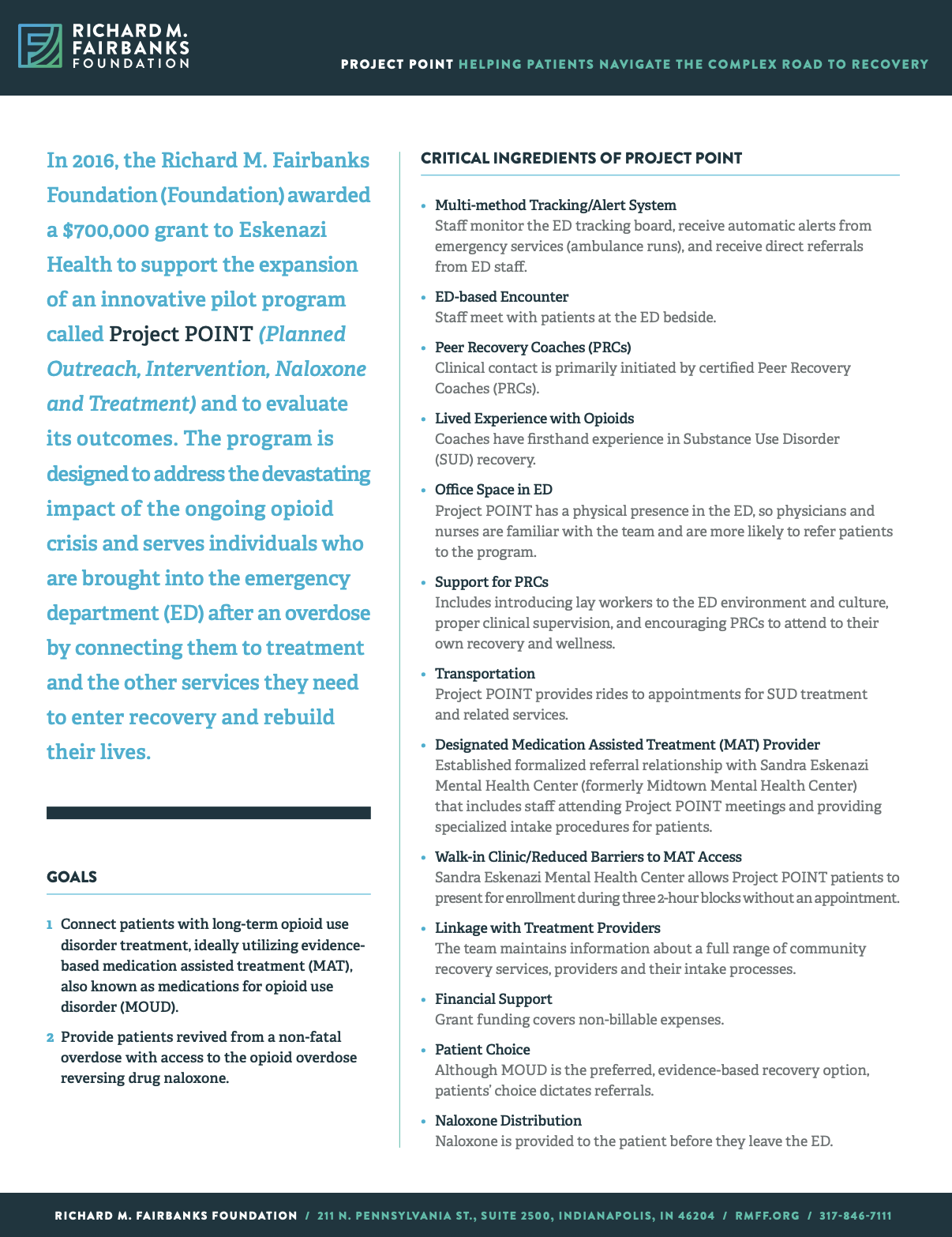 Project POINT: Helping Patients Navigate the Complex Road to Recovery